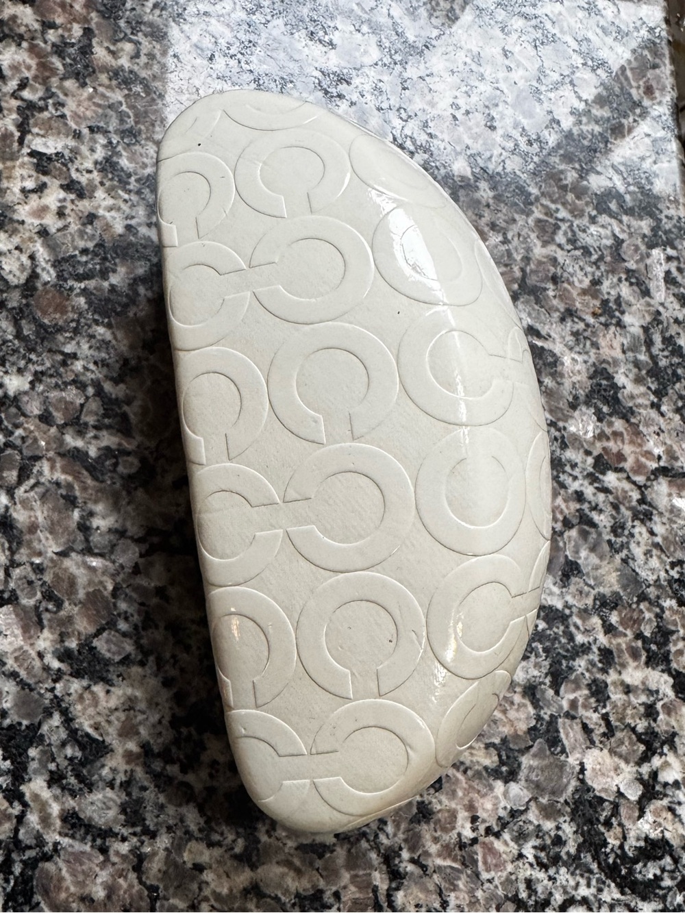 Coach White Signature Monogram Clamshell Hard Case